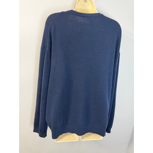 J. Crew Cashmere Relaxed V-neck Sweater Blue Soft Casual Wardrobe Sz XL - Picture 7 of 10